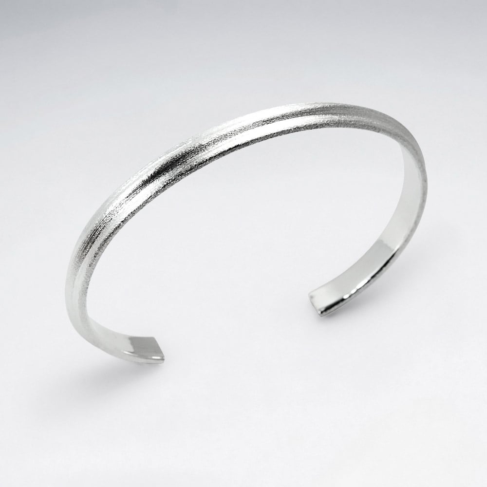 Sterling Silver Open Ended Cuff Bangle