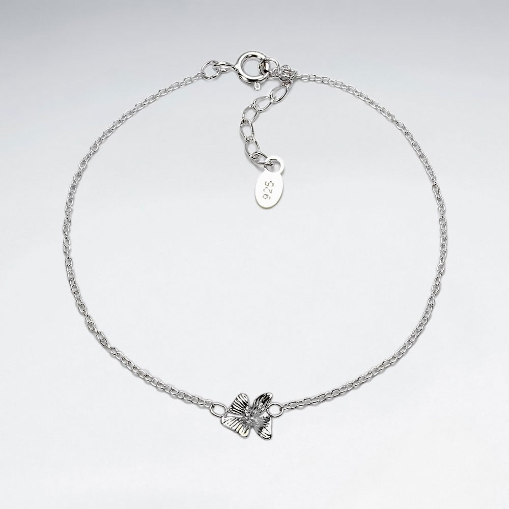 925 Silver Hawaiian Flower Bracelet