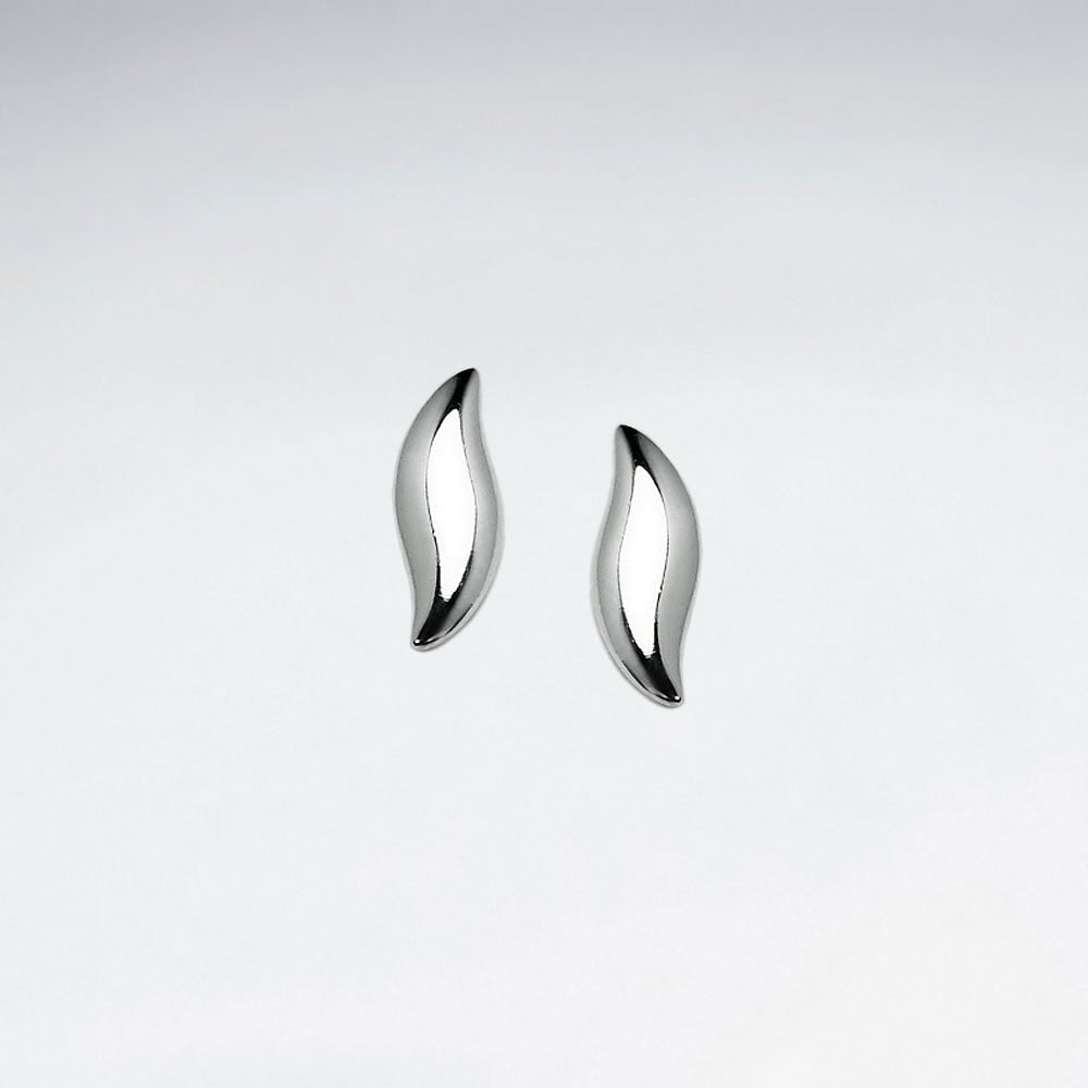 925 Sterling Silver Swish Stud Earrings