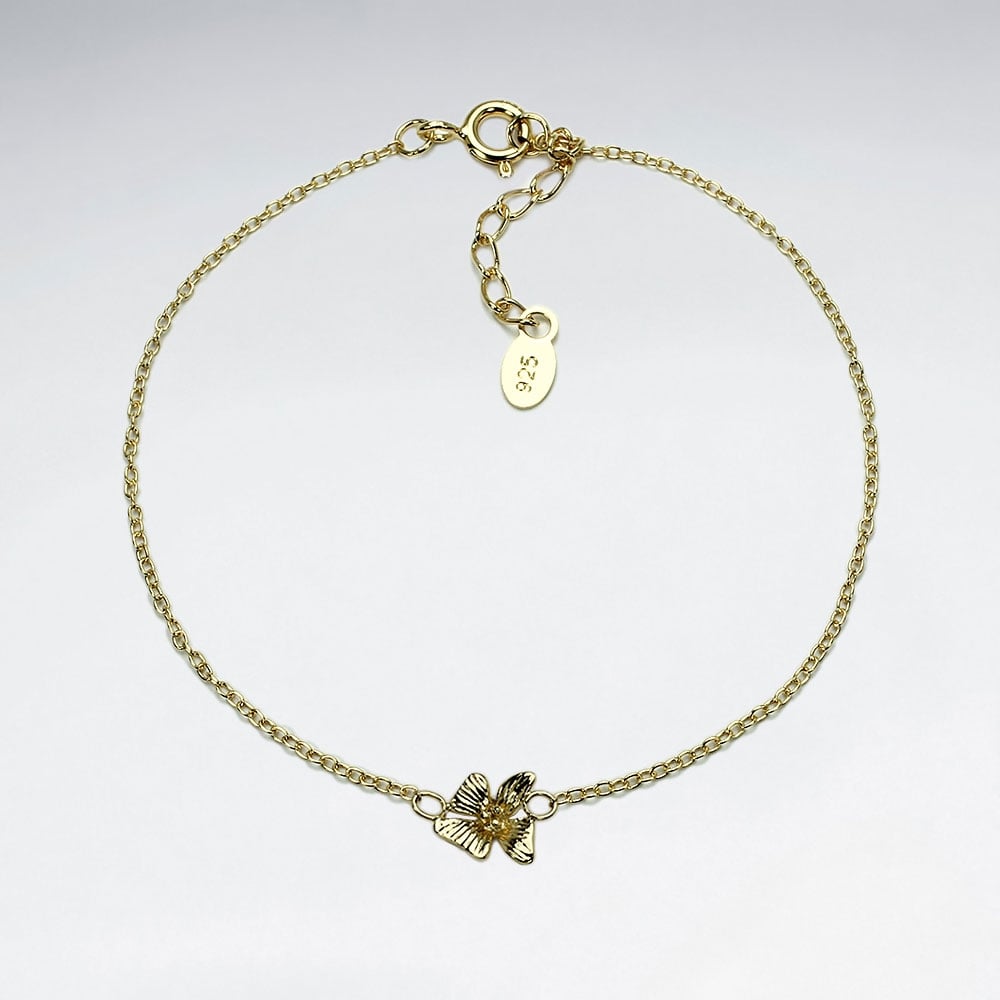 925 Silver Hawaiian Flower Bracelet