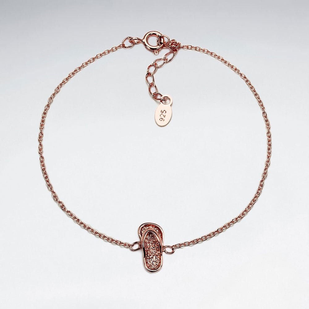 925 Silver Beach Flip Flop Sandle  Bracelet