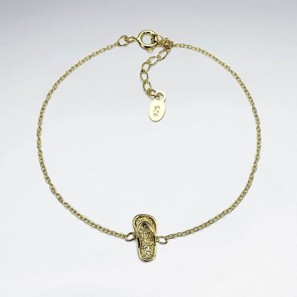 925 Silver Beach Flip Flop Sandle  Bracelet