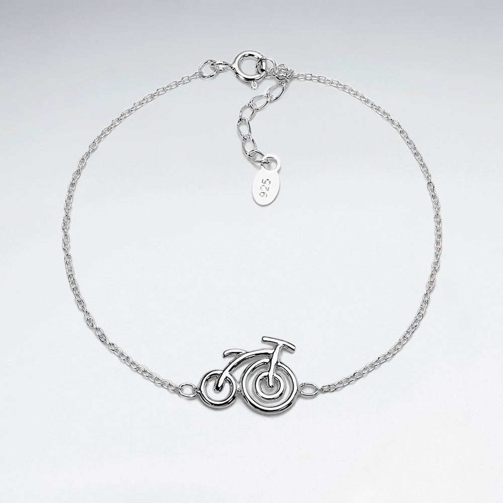 925 Silver Bicycle Bracelet