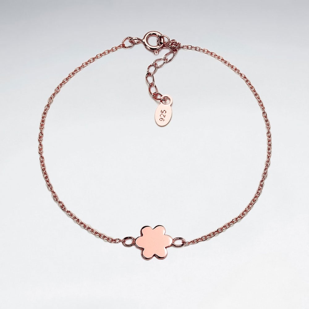 925 Silver Flower Silhouette Bracelet