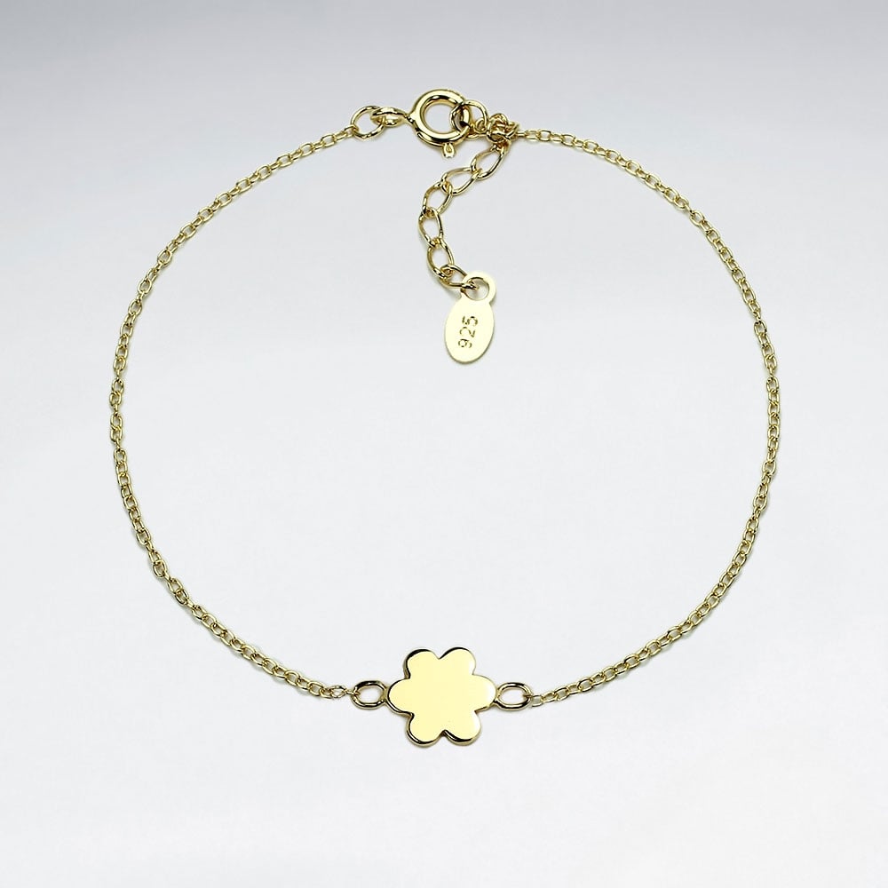 925 Silver Flower Silhouette Bracelet