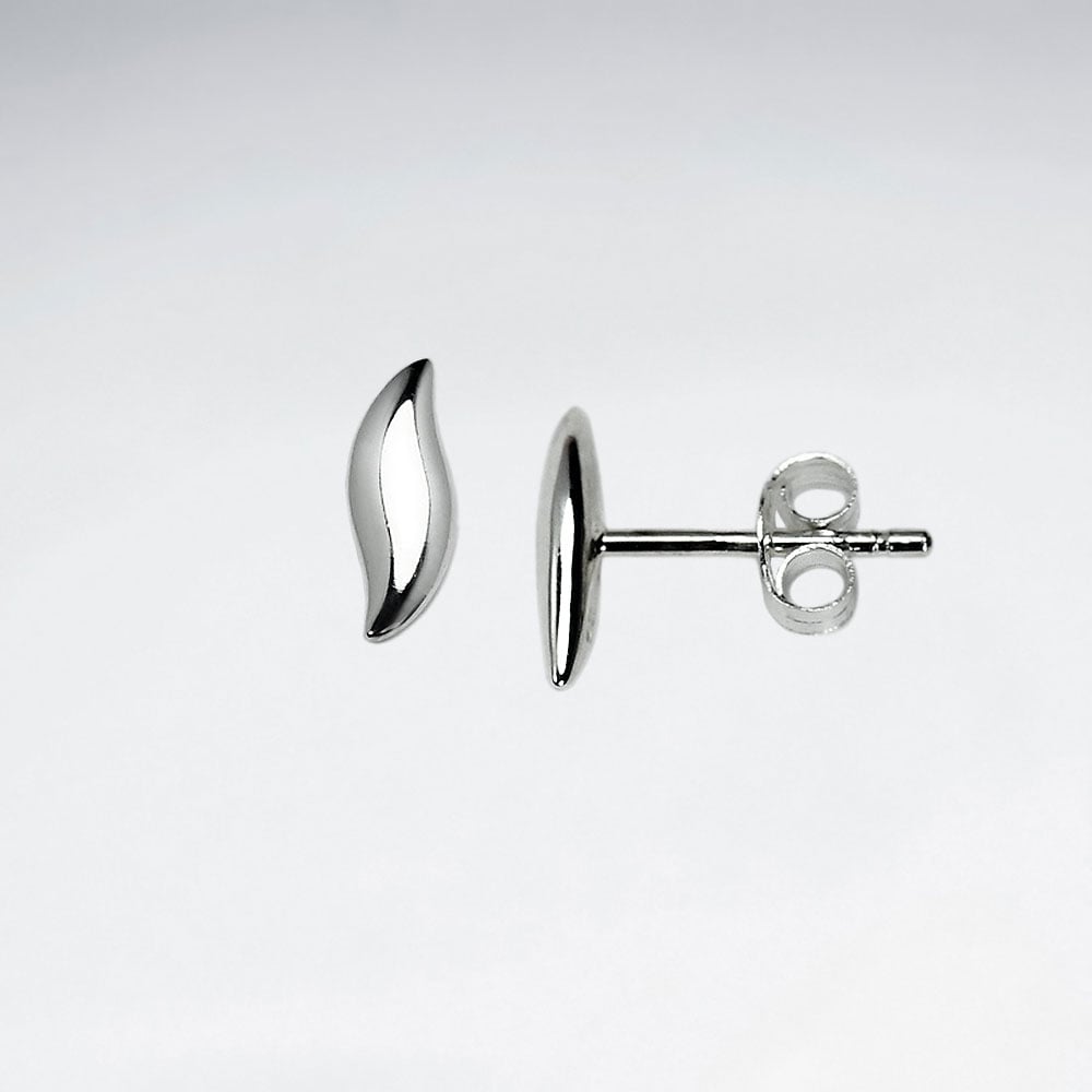 925 Sterling Silver Swish Stud Earrings