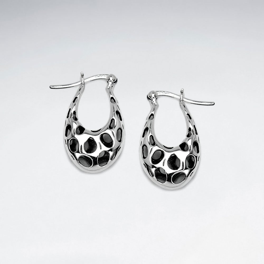 Charming Long U-Hoop Huggie Swirl Textured Earrings