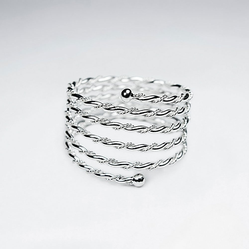 Posh Sterling Silver Rope Spring Coil Ring