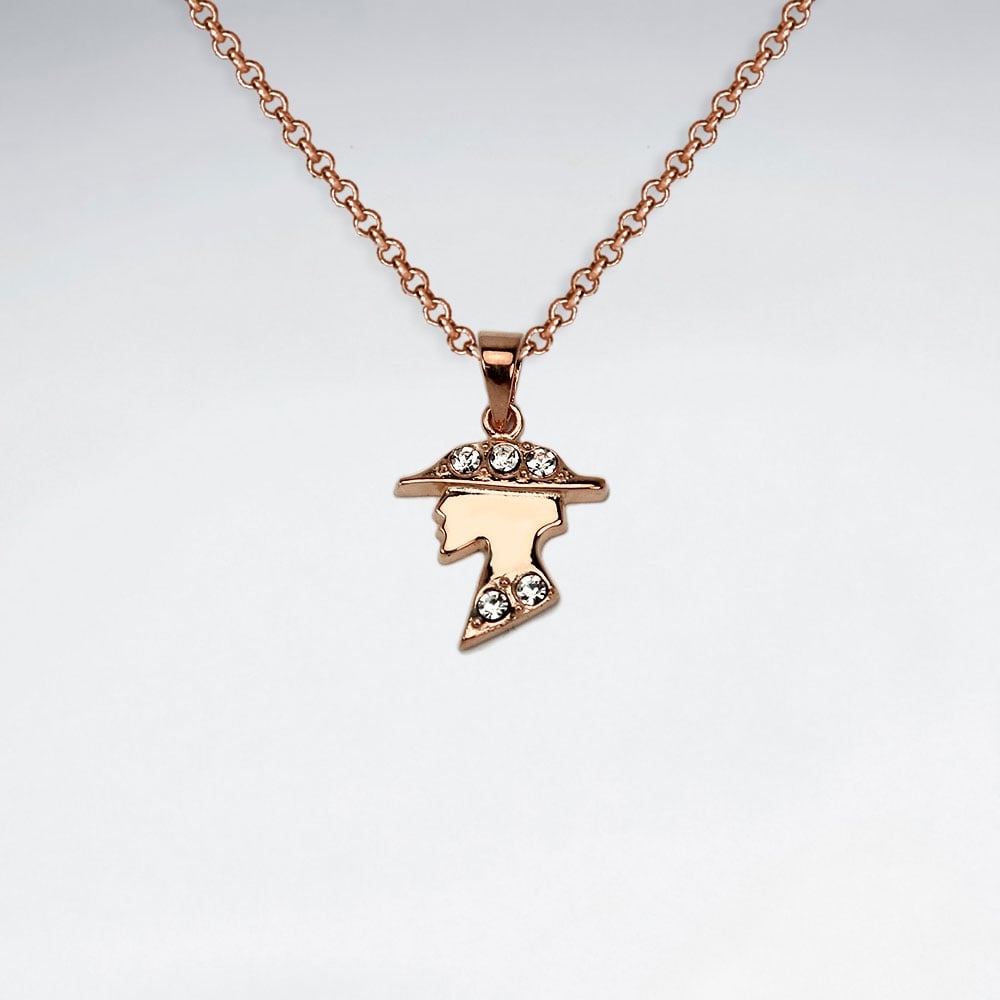 Sterling Silver Lady With Crystal Pendant