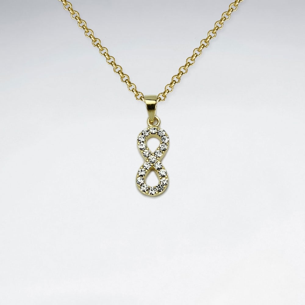 Sterling Silver Infinity With Crystal Pendant
