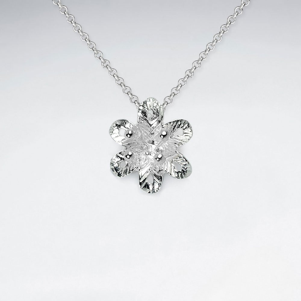 Sterling Silver Flower Blossom Pendant