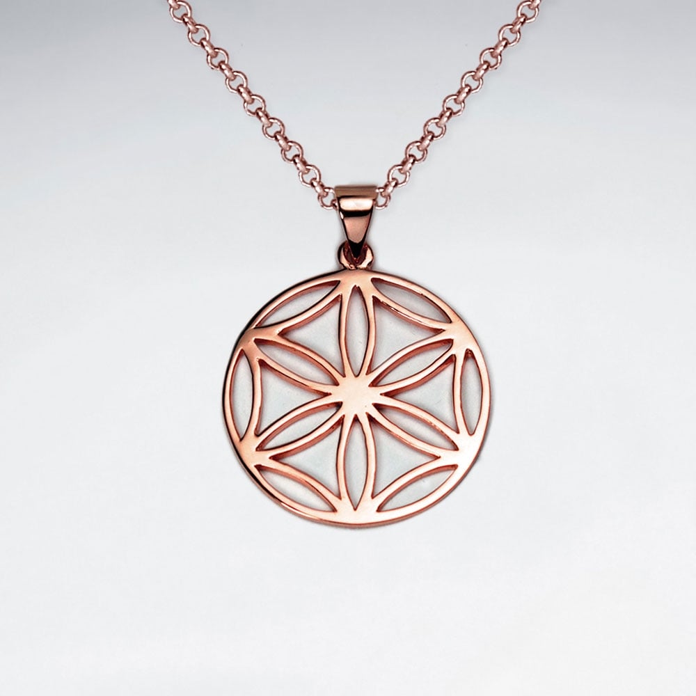 25 mm Flower of Life Sterling Silver Disk Pendant