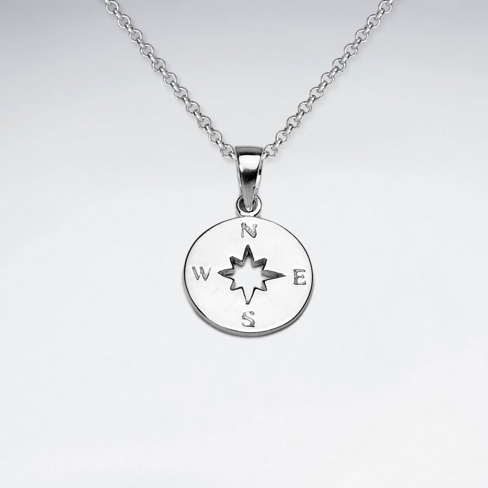 "The Right Way" Sterling Silver Compass Pendant