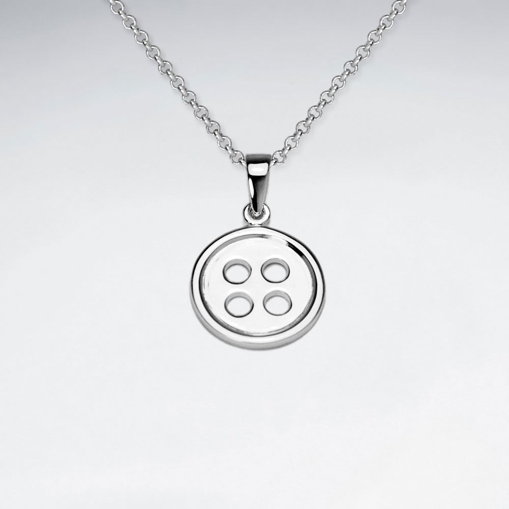 Sterling Silver Button Pendant