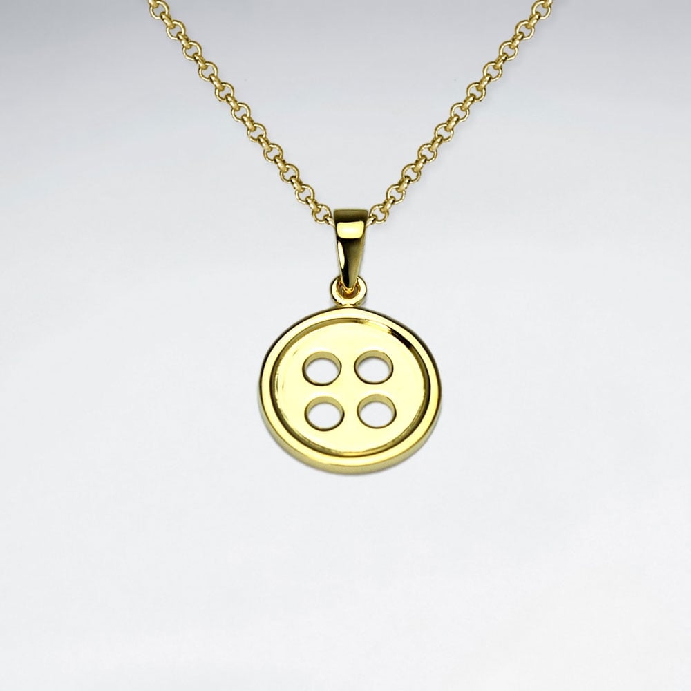 Sterling Silver Button Pendant