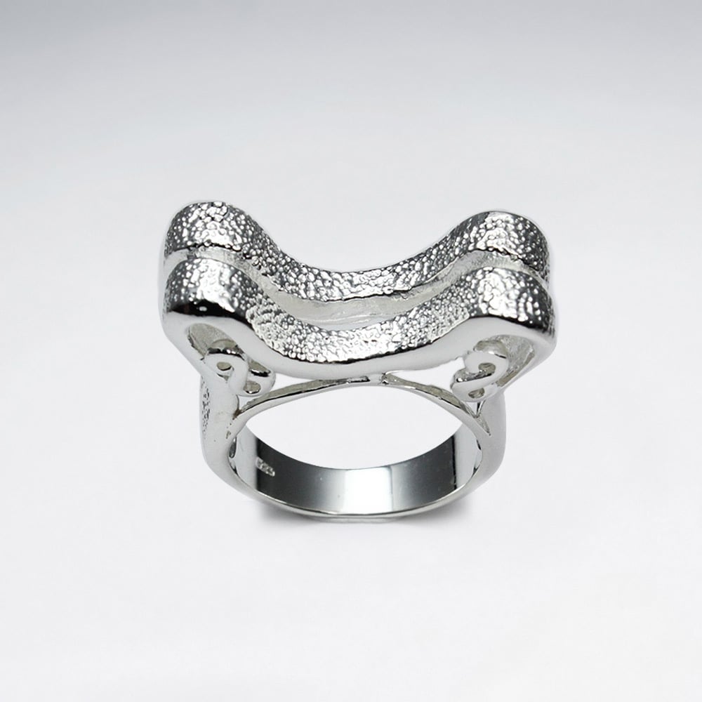 Sterling Silver Double Peak Ring