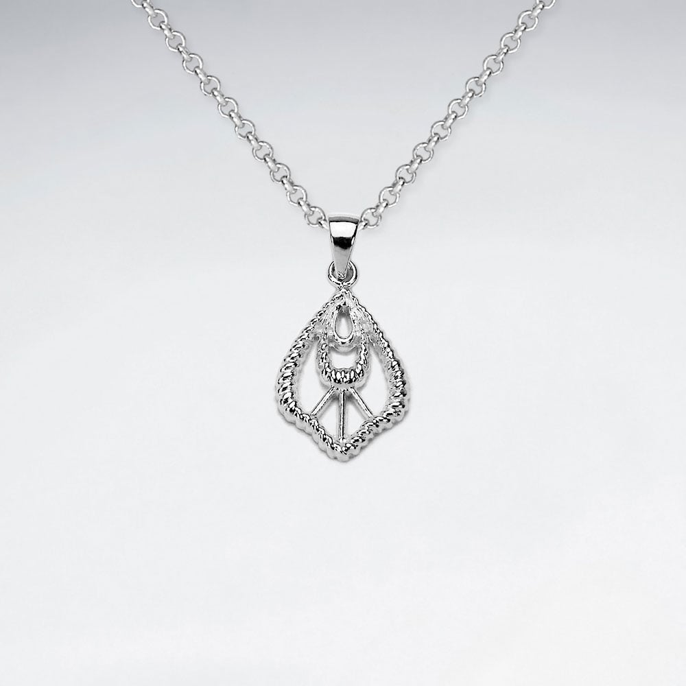 Sterling Silver Openwork Graceful Style Pendant