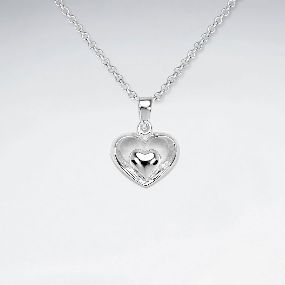 Sterling Silver Hugging Hearts Pendant
