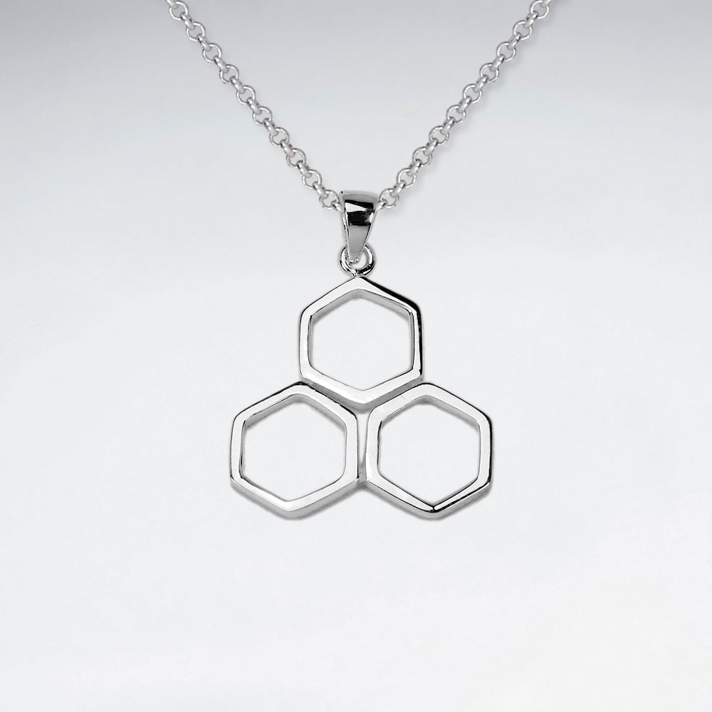 Sterling Silver Honeycomb Pendant