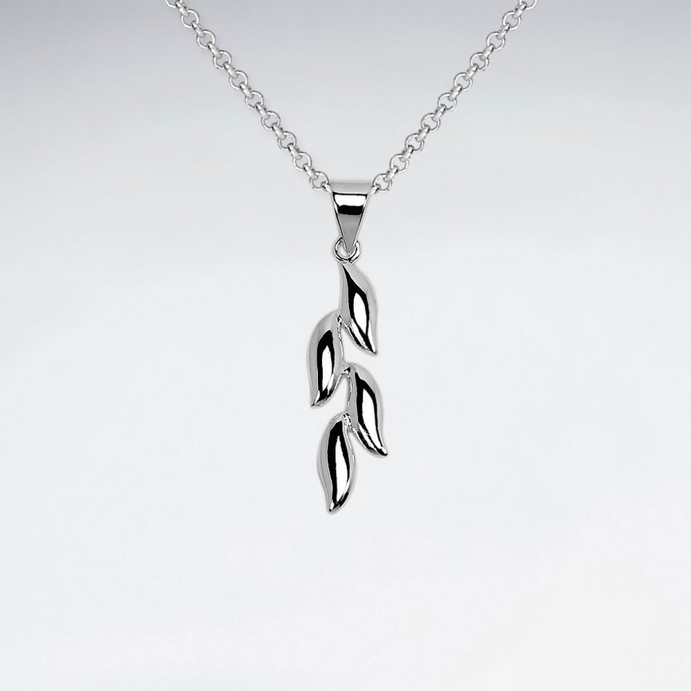 Sterling Silver Falling Leaves Pendant