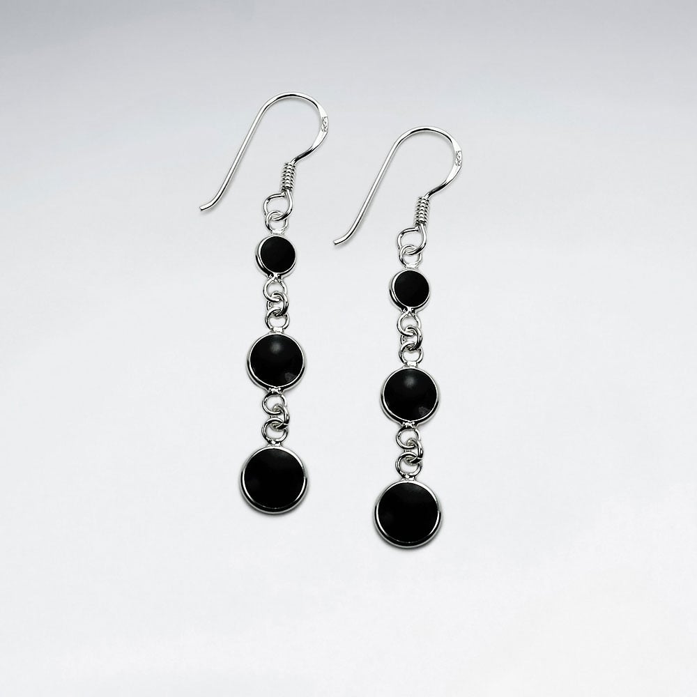Enamel Gradual Cascade Silver Dangle Earrings