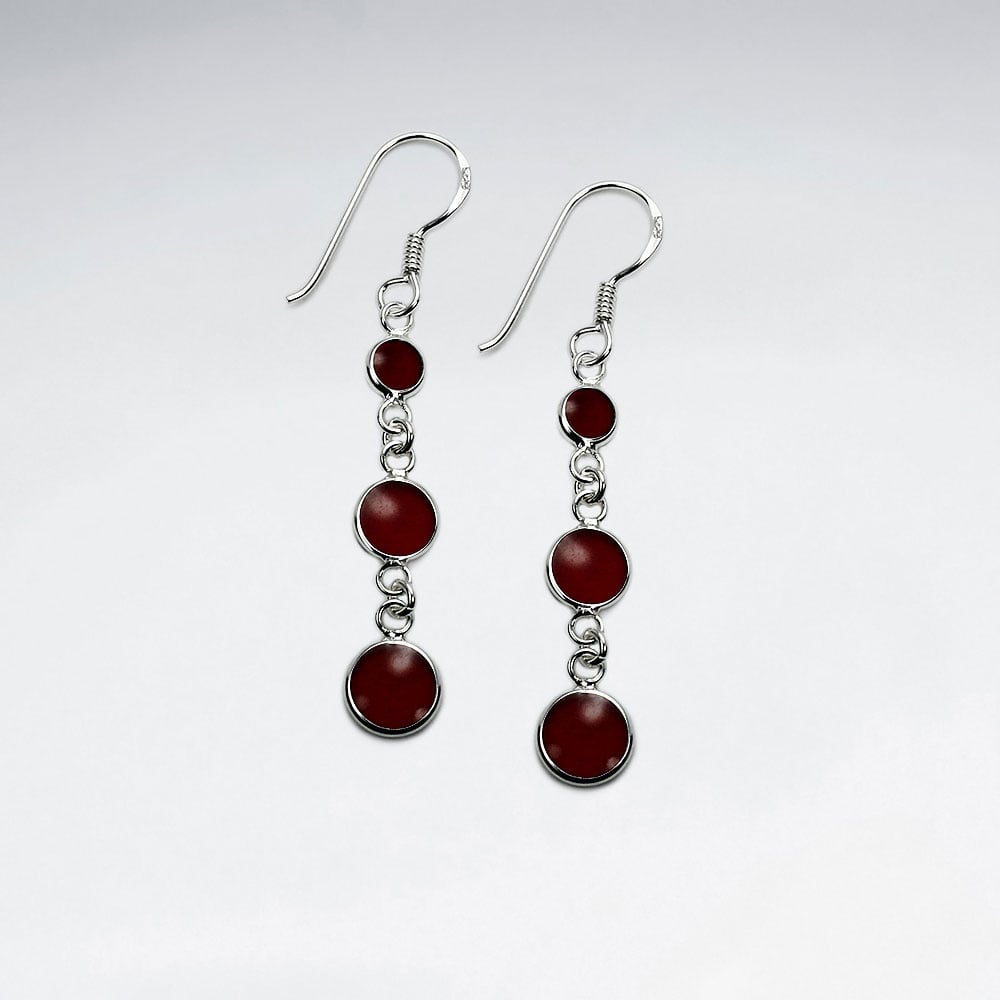 Enamel Gradual Cascade Silver Dangle Earrings