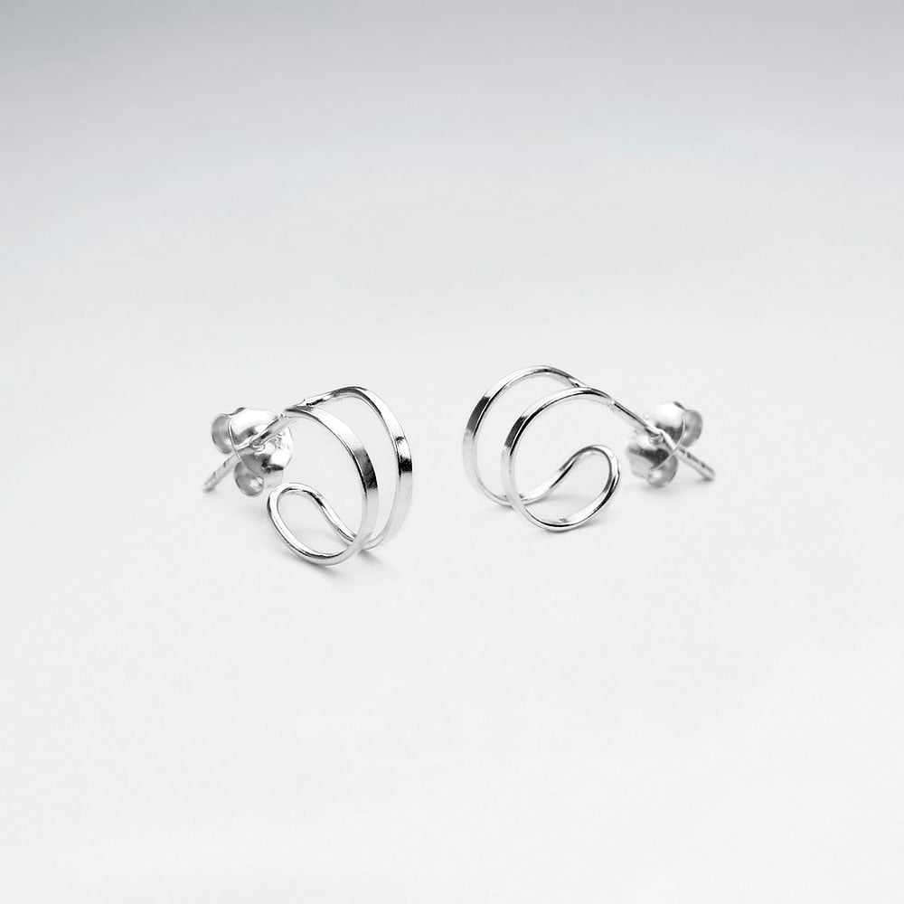 Silver Delights Half Hoop Huggie Earrings