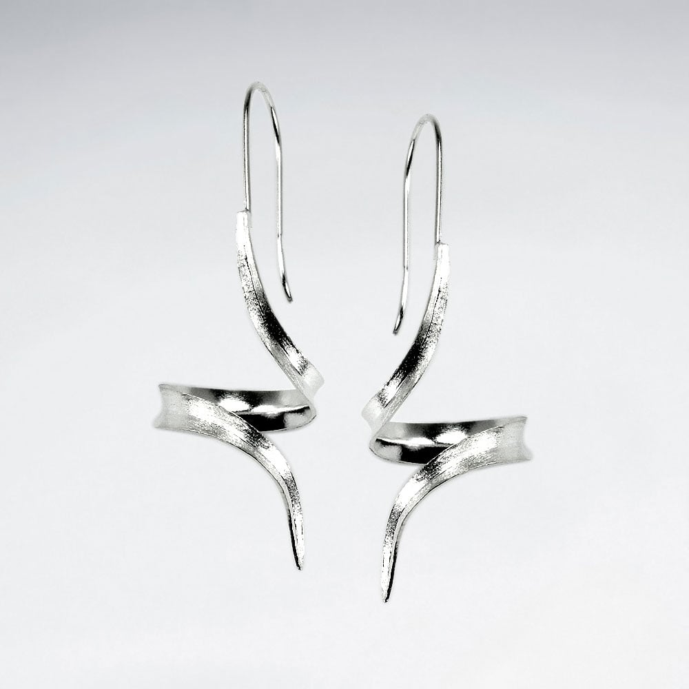 Feminine Poetry Matte Silver Earrings