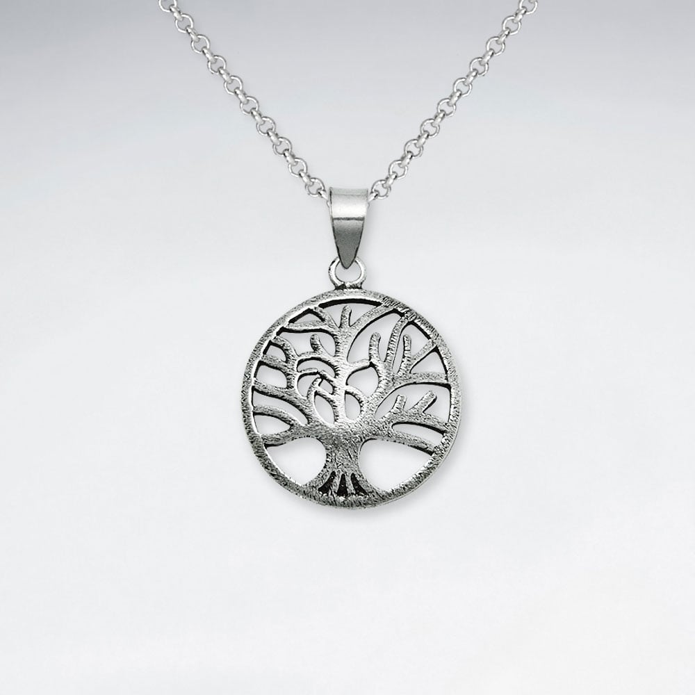 Tree Of Life Oxidized Silver Pendant