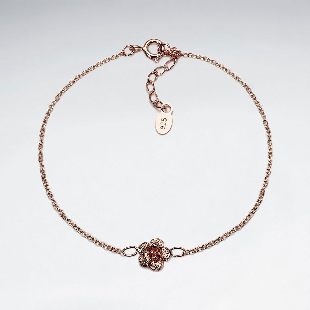 Sterling Silver Flirty Flower Bracelet