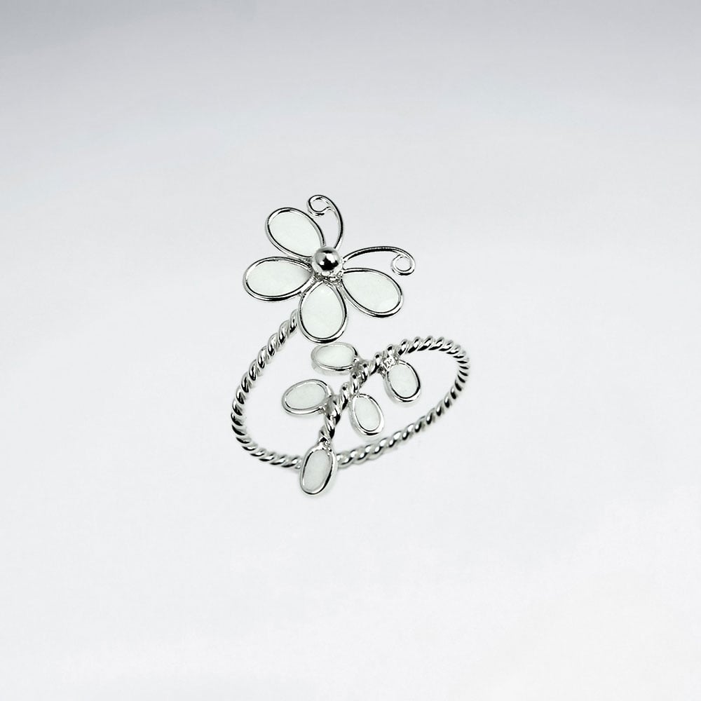 Sterling Silver Butterfly Enamel Wrap Ring