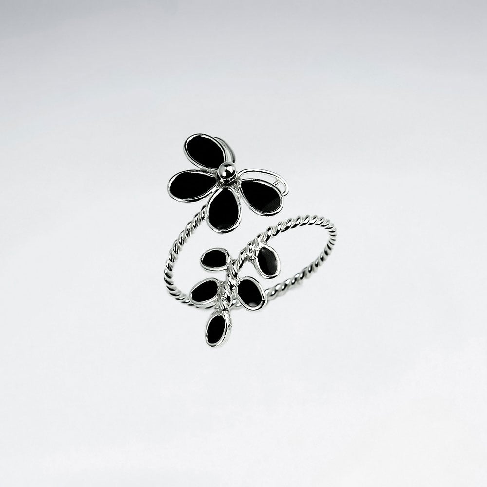 Sterling Silver Butterfly Enamel Wrap Ring