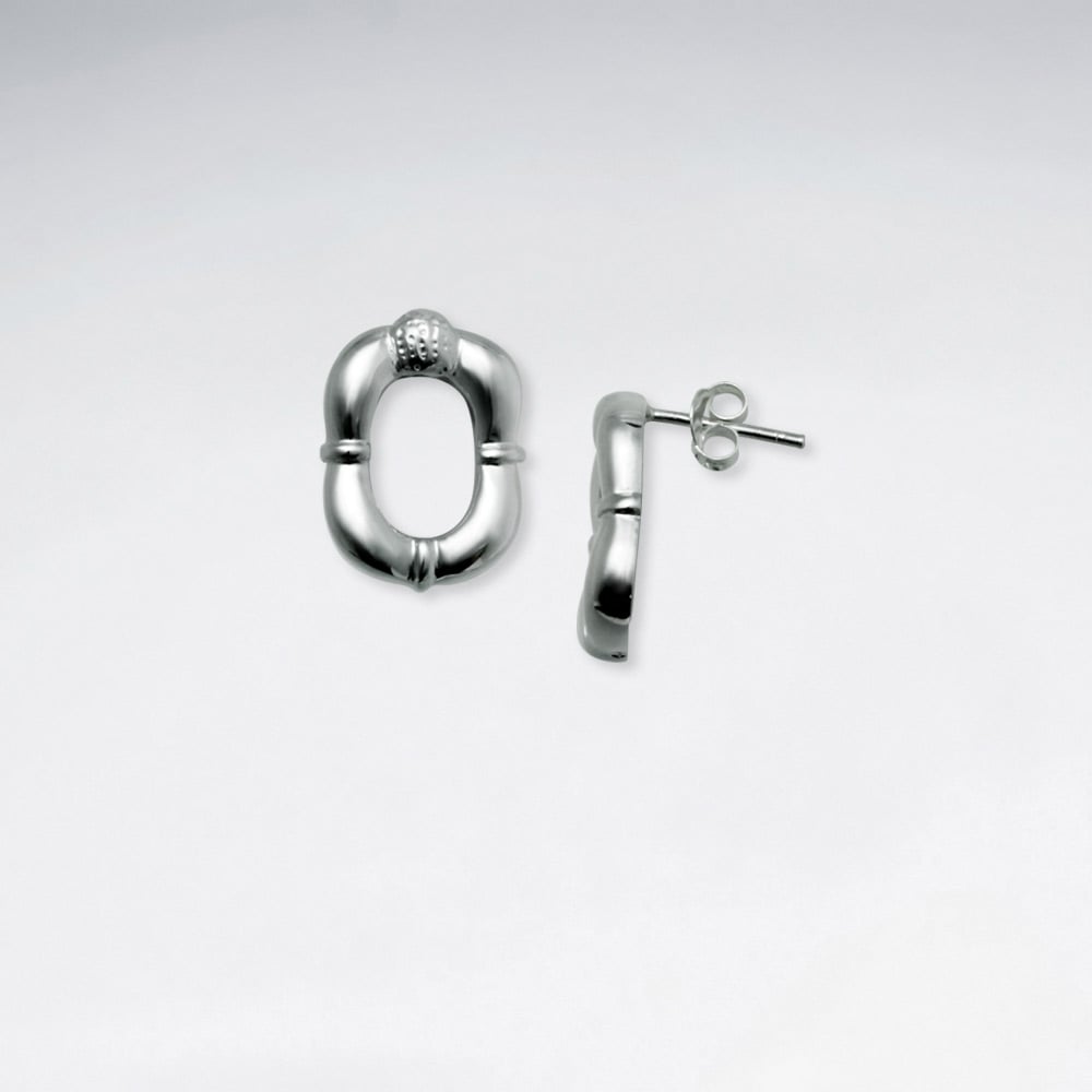 Open Pinched Frame Square Stud Earrings
