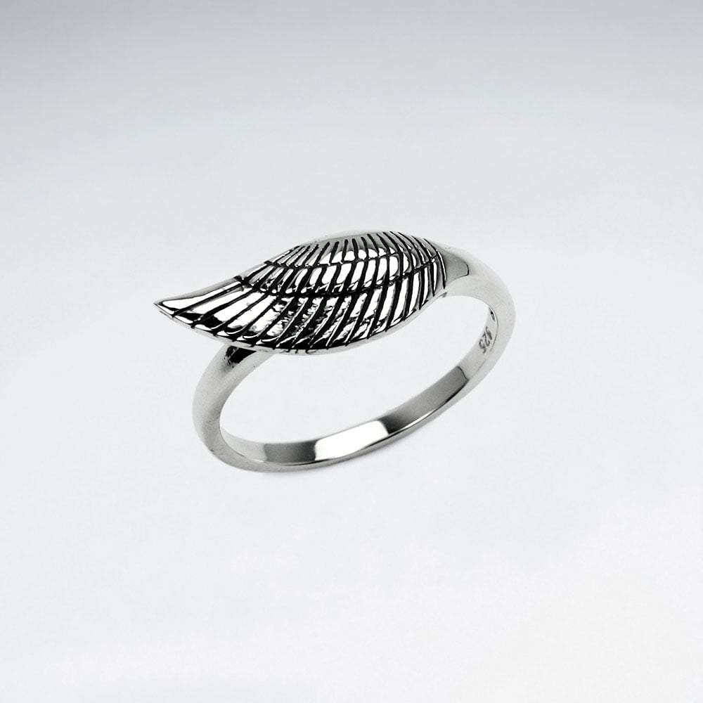 Sterling Silver Oxidized Wing Ring
