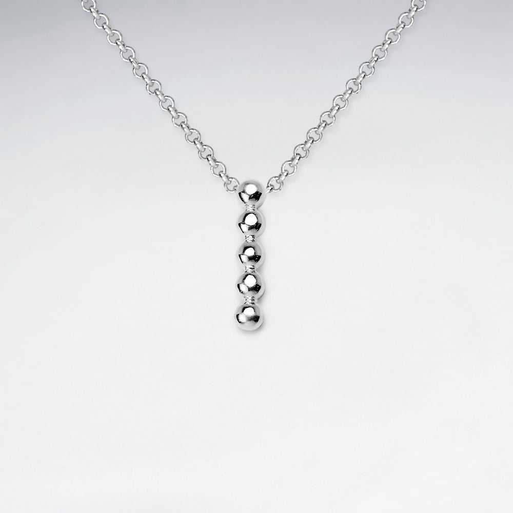 Sterling Silver Five Ball Stacked Pendant