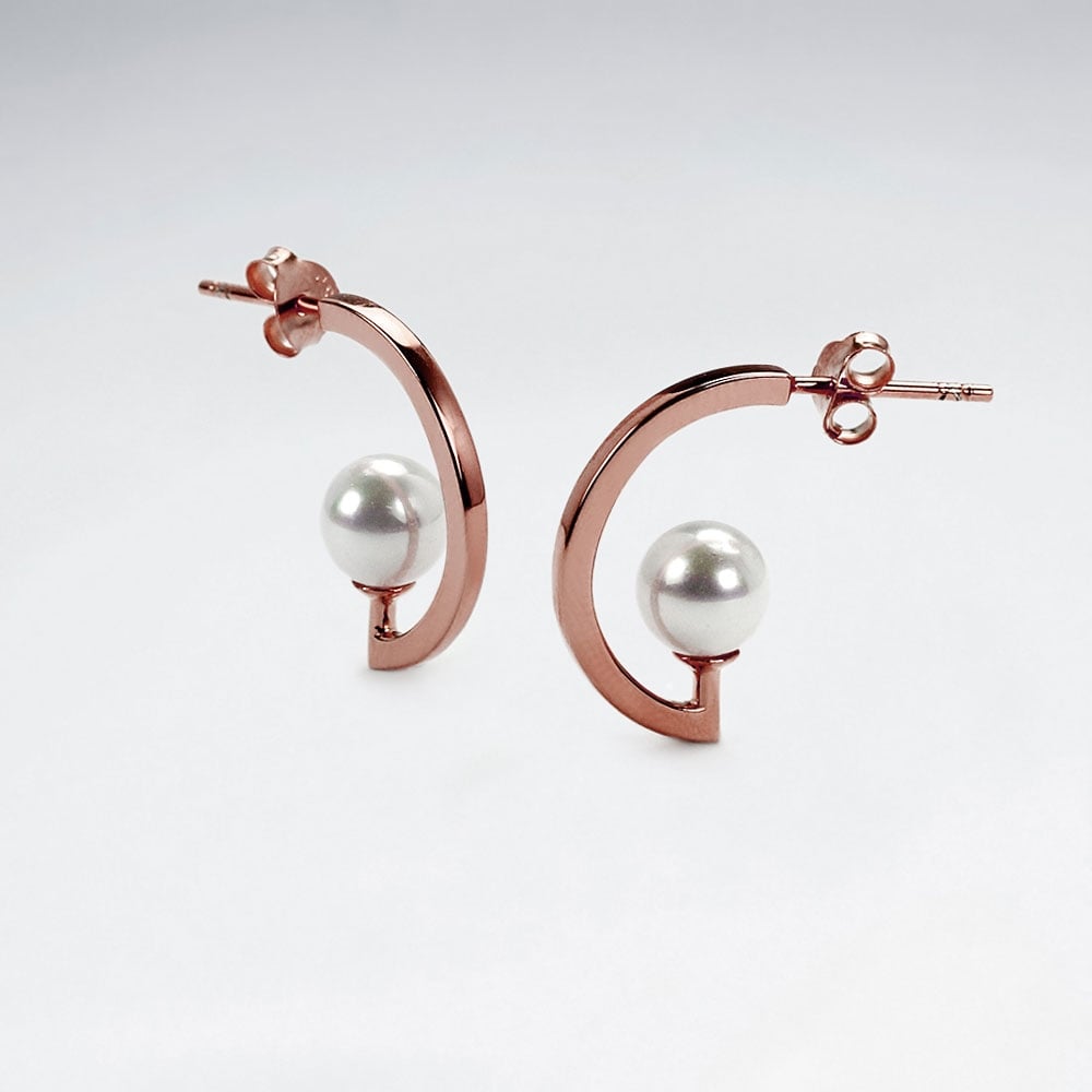 Deity Pearl & Silver Stud Earrings