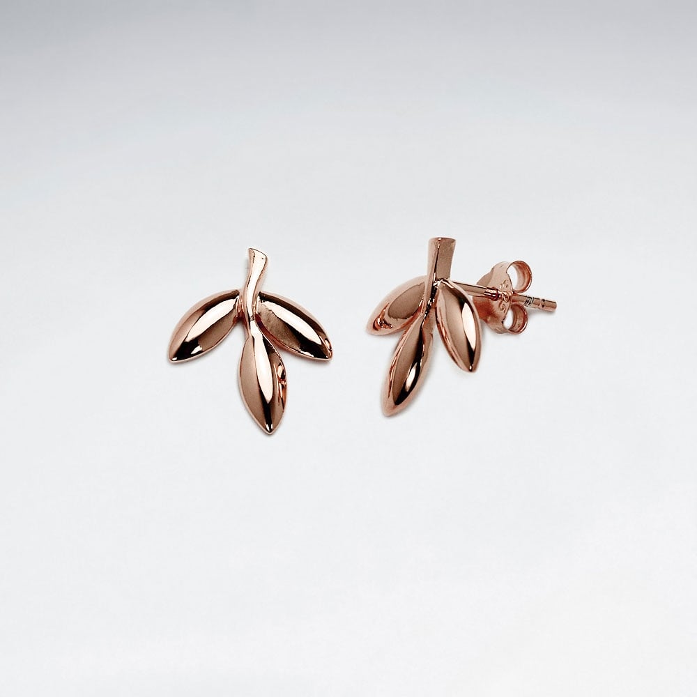 The Modest Tree Leaf & Branch Earrings in Sterling Silver