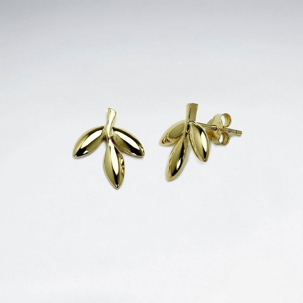 The Modest Tree Leaf & Branch Earrings in Sterling Silver