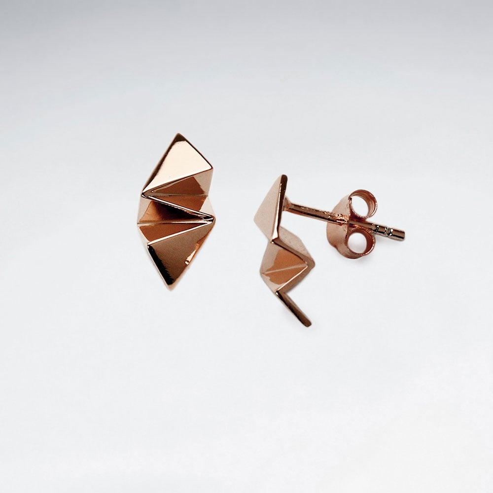 GeoCrinkle Sterling Silver Stud Earrings