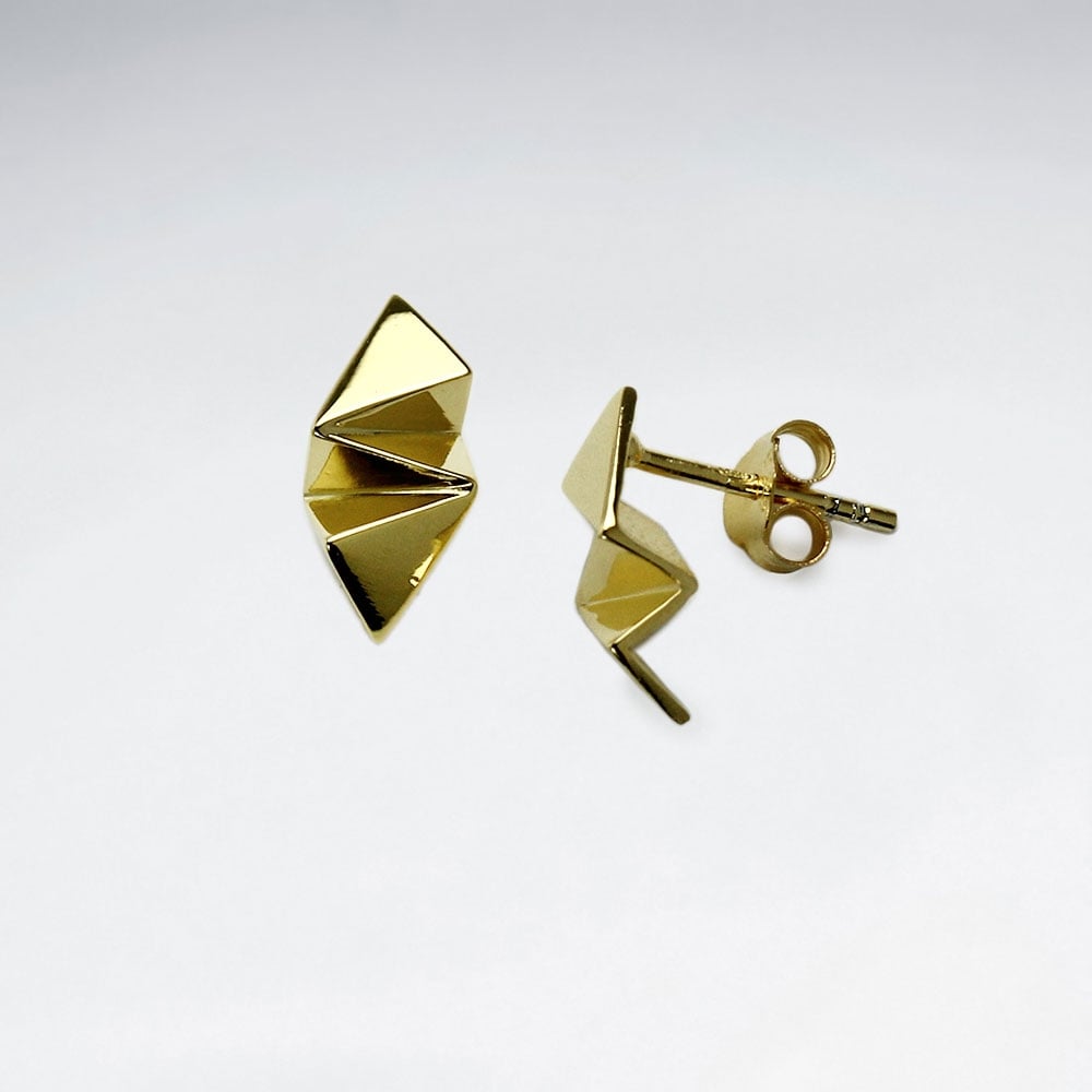 GeoCrinkle Sterling Silver Stud Earrings
