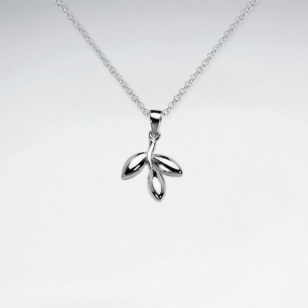The Modest Tree Leaf & Branch Pendant in Sterling Silver