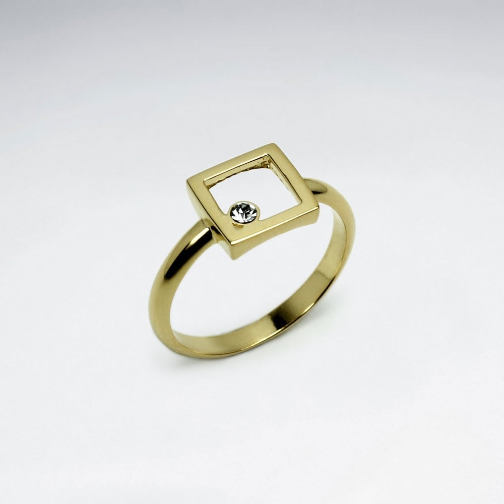 Crystal Touch Sterling Silver Openwork Ring