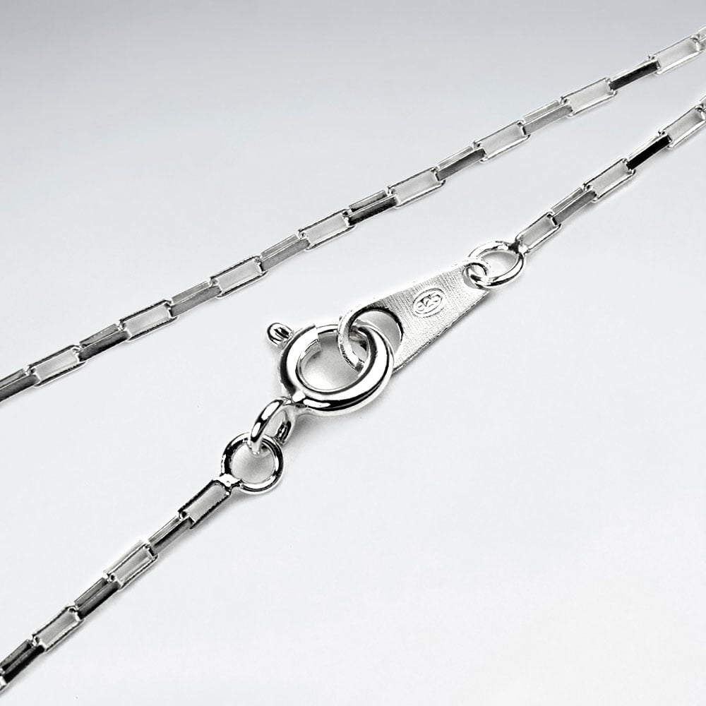 Box Rectangle Silver Chain