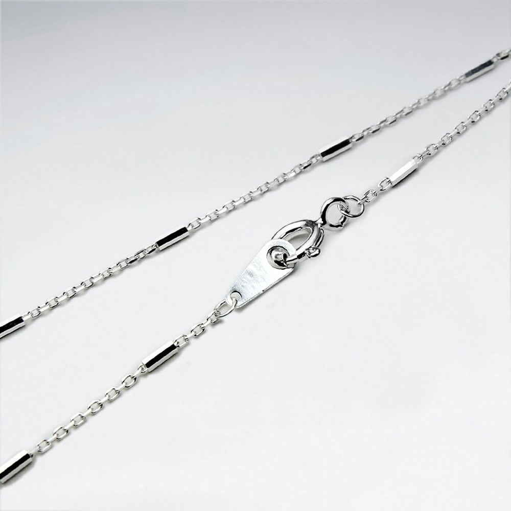 Soldered  & Bar Silver Chain