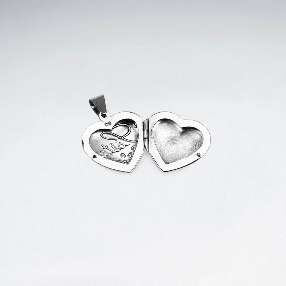 Oxidized "Sister" Keepsake Locket Pendant in Sterling Silver