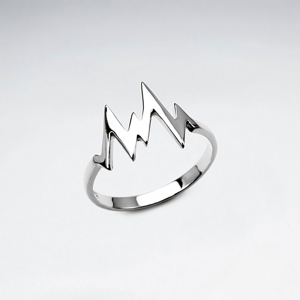 Sterling Silver Medical Heartbeat Ring