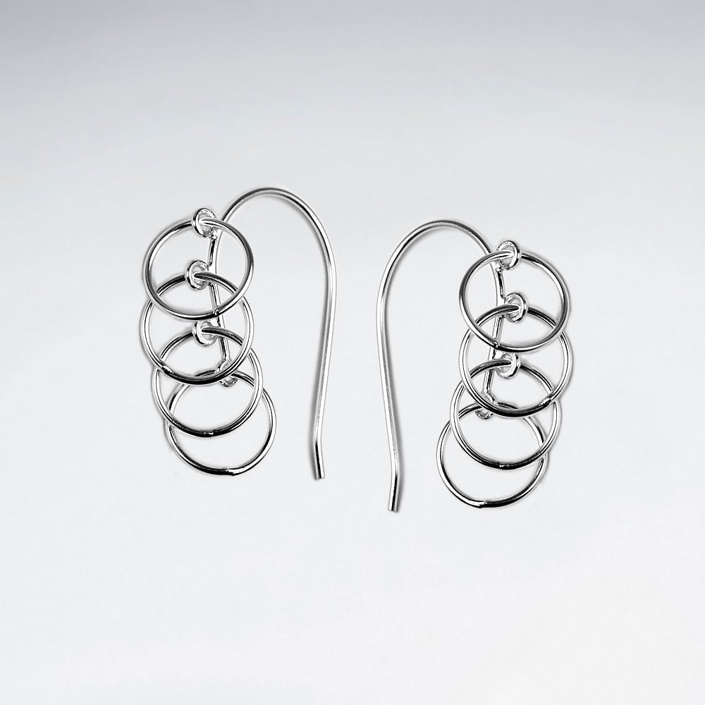 Layered Sterling Silver Statement Earrings