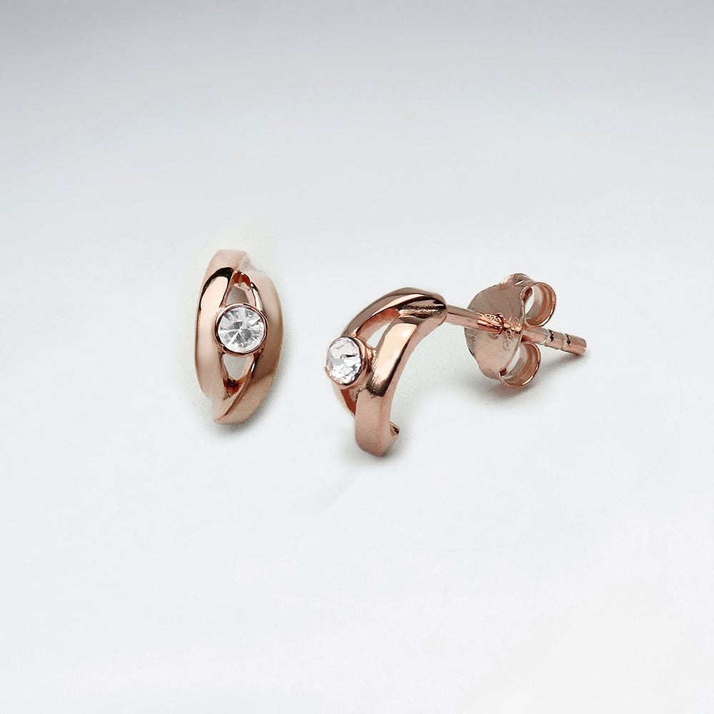 Crystal Eye Sterling Silver Stud Earrings
