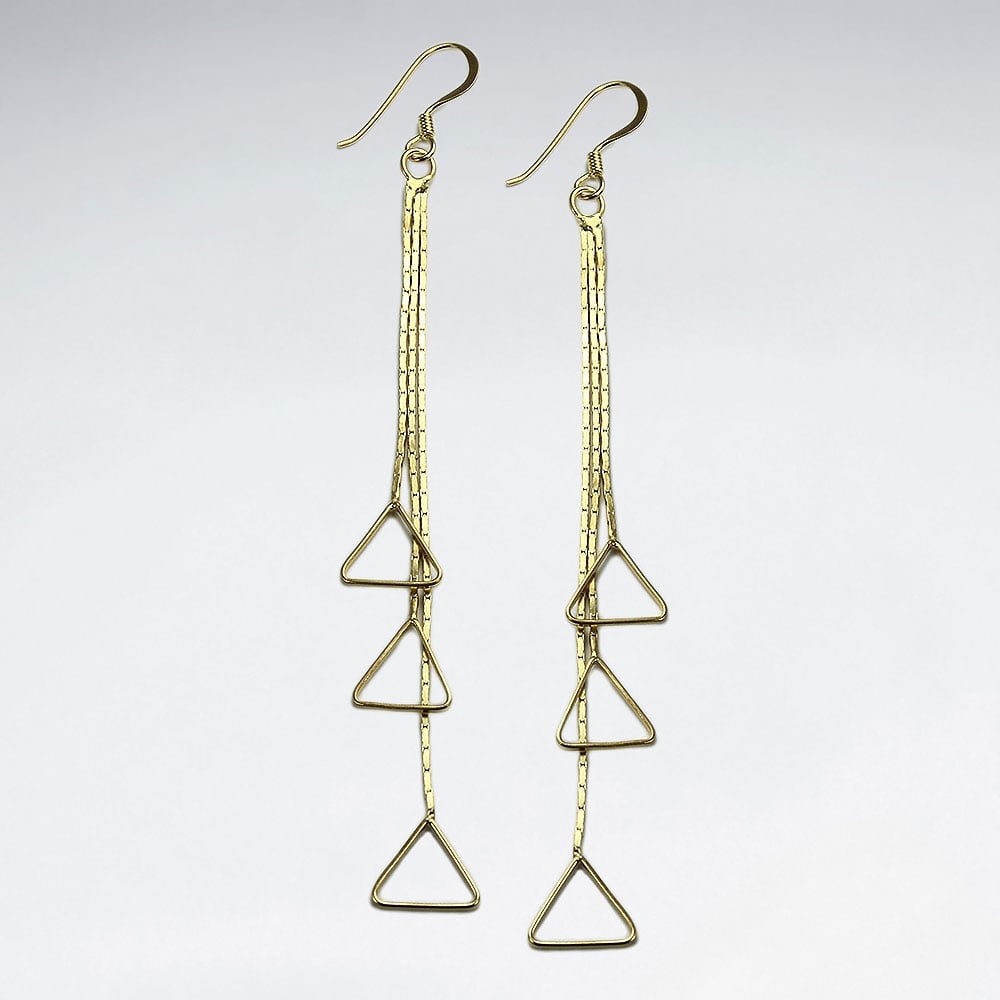 Sterling Silver Openwork triangles Cascade Earrings