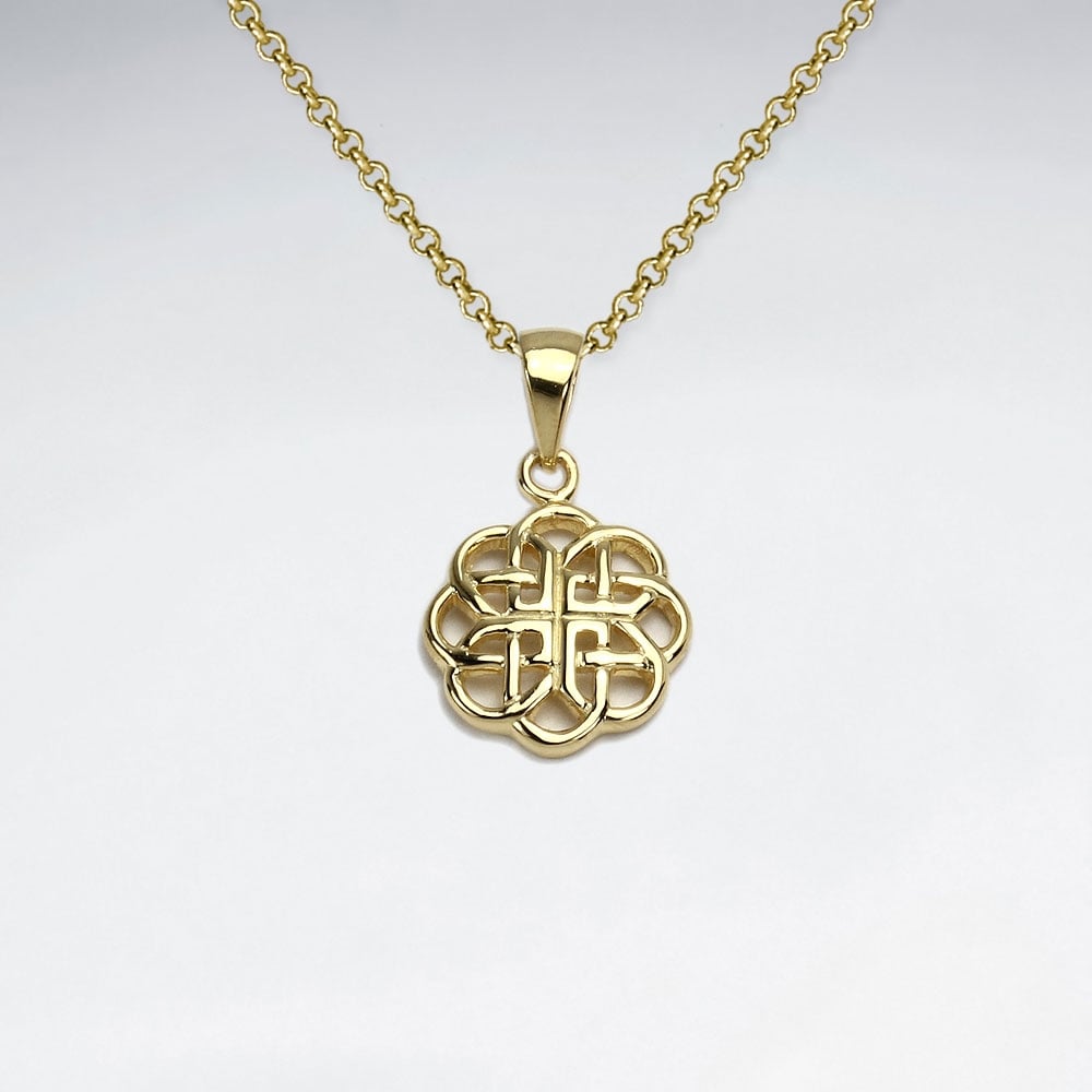 Interwoven Celtic Style Openwork Pendant in Sterling Silver